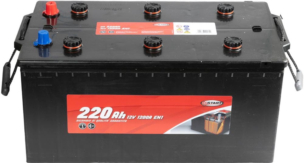Start 225Ah 12V 1050A lewy akumulator do ciężarówki z dodatnim biegunem