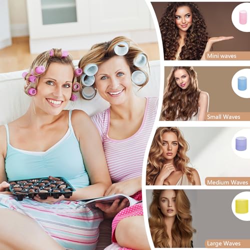 45 Pcs Hair Rollers with Clips, Curlers Rollers for Hair Volume 4 Sizes (60/48/36/25mm) with 20 Pcs Clips, for Long, Medium, Short, Thick & Fine Hair - Image 5