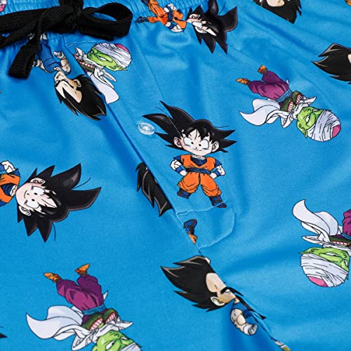 Dragon Ball Z Super Saiyan Heroes AOP Men's Light Blue Sleep Pajama Pants2