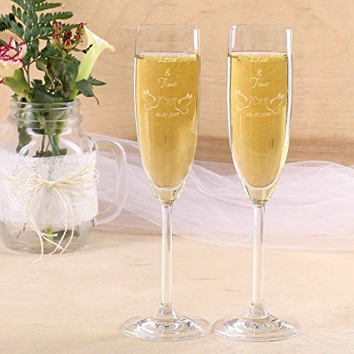 Leonardo 2er Set Sektgläser und Käfer Secco Flasche in Geschenkverpackung + Gratis Gravur der Namen und Datum - Image 4