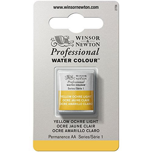 Winsor & Newton Acuarela Profesional - Pintura de Acuarela, Alta Luminosidad, Resistente a la Luz, Calidad de Archivo, 1/2 Godet, Color Ocre Claro Amarillo