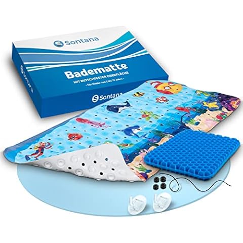 Sontana Badewannenmatte Kinder 100x40cm | Antirutschmatte Badewanne Antibakteriell Cover