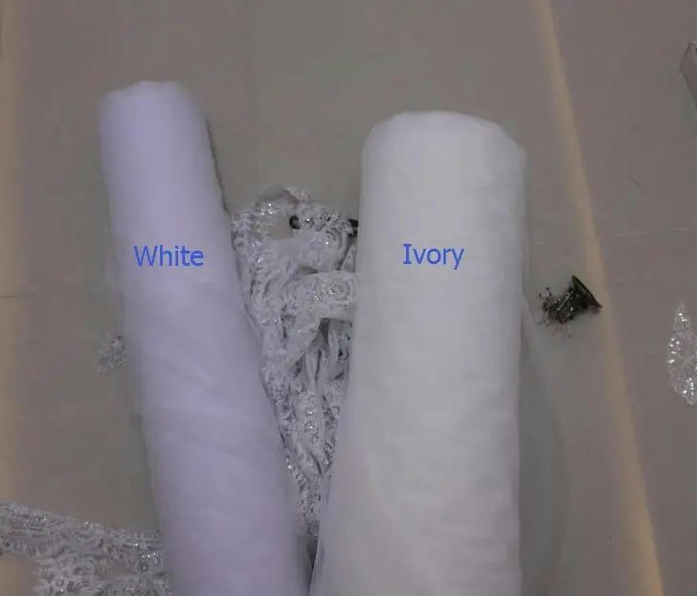 Velo da sposa con bordo in pizzo, lungo e lussuoso, con applicazioni di paillettes, bianco/avorio, con pettine, cattedrale, uno strato, 3 metri, avorio, 400 cm