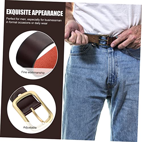 BESPORTBLE Men's Belt for Jeans Pants Brown Woven Belt Retro Design and Comfortable2