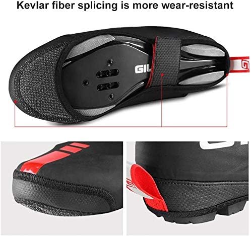 Waterproof Silicone Bike Shoe Covers, Thermal Windproof Overshoes with Reflective Strip for Unisex Cycling - Size A (X-Large) - Winter Protection