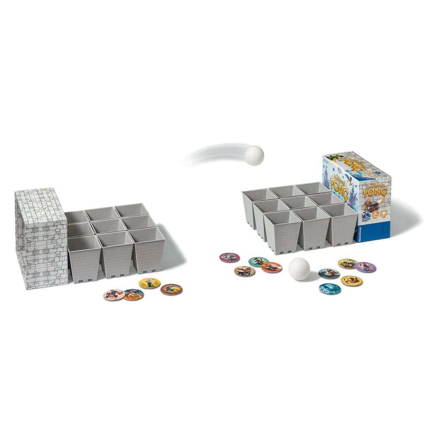 Ravensburger - Medieval Pong - Gioco d'atmosfera con la famiglia o gli amici - Gioco di aperitivo - Gioco di lancio - 2-6 giocatori da 8 anni - Versione francese - 26006