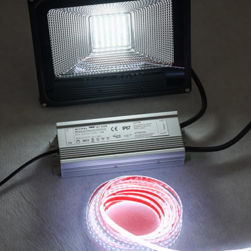 Image of LED Driver 600 Watts(300W X2) 24V DC Transformer,Waterproof IP67 Power Supply, Adapter with 3-Prong Plug 4.9 Feet Cable for Any DC led Lights, Computer Project, Outdoor Light