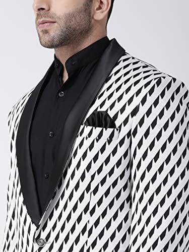 Image of hangup Regular Blazer for Men, Color White, Size 36 (New D115TuxedoBlazer)