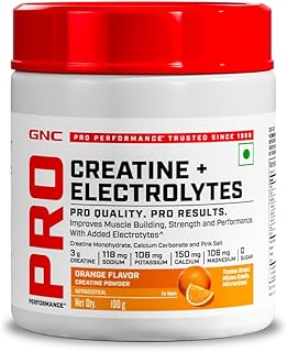 GNC Creatine+ Electrolytes | 3g Creatine Monohydrate + Sodium, Potassium, Calcium, Magnesium | Boosts Muscle Growth, Hydra... Price In India