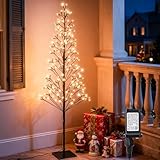 Lomotech Chritsmas Tree Lights - 216 Leds 5Ft Artificial Christmas Tree with Timer, Includes 27 Leds Twinkle Lights for Holiday, Wedding, Party, Christmas Decorations (Warm White)