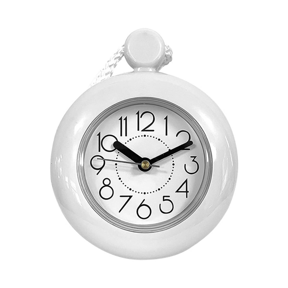 POFET Horloge de Salle de Bain étanche Horloge de Douche avec Serviette Suspendue horloges étanches pour Salle de Bain Cuisine minuterie horloges (Blanc)