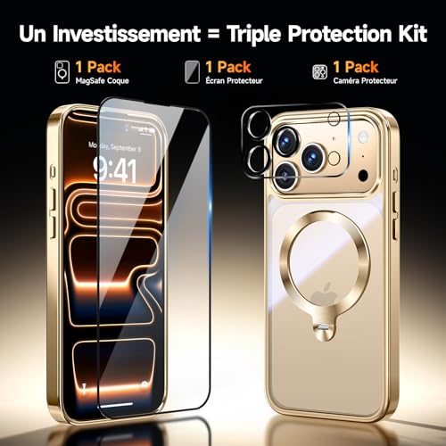 Coque Or iPhone 17 Pro Max 6.9" antichoc premium avec anneau MagSafe CD - 3