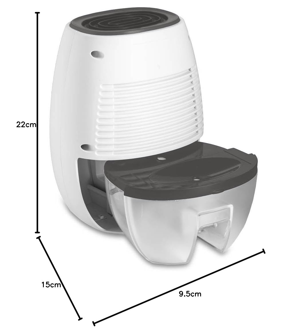 TROTEC Elektryczny osuszacz powietrza TTP 2 E – wydajność 0,22 l/dzień – 5 m² / 12,5 m³ – osuszacz pokojowy biały