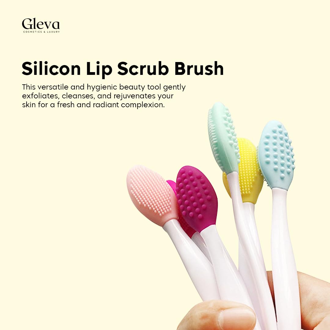 Gleva Silicone Skincare Lip/Nose Exfoliator Deep Cleaning Blackhead Remover Facial Cleansing & Face Scrubber Brush, Smoother And Fuller Lip Appearance Pack Of 1 (Assorted)