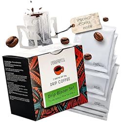 PROFISTA Tasting Box with 7 Drip Coffee Powder 100% Arabica Beans Gift Box with 3 Varieties Coffee Gift Set for Men Drip Coffee Bag Coffee Gifts for Coffee Lovers Drip Bloom Set