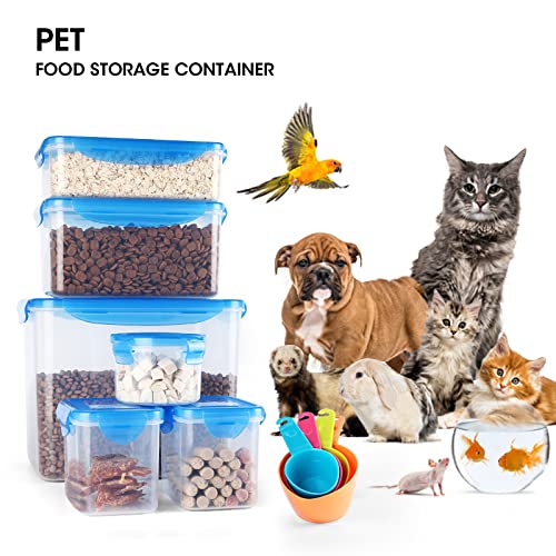 Cat Food Storage Container, 10 Piece Airtight PET Food Storage Container with Measuring Cup, Portable Dog Snack Handle… - Image 5