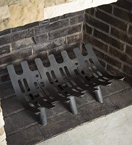 Plow & Hearth Large Heavy-Duty Cast Iron Deep-Bed Self-Feeding Fireplace and Hearth Wood Grate with Six Legs, 22" W at Front x 22" W at Rear x 15½"D x 7½"H - Image 4