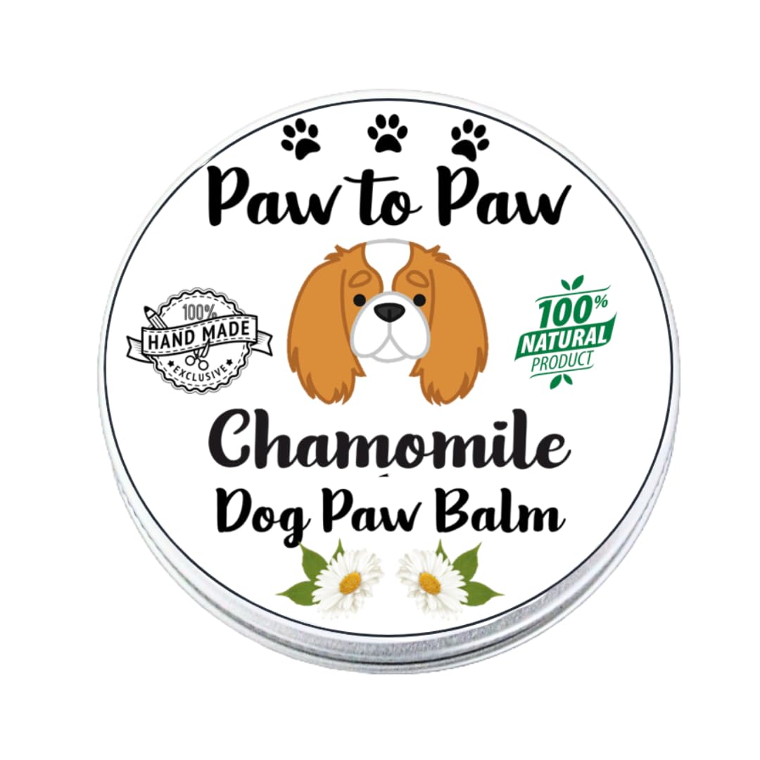 Paw to Paw Dog Paw & Nose Balm with Chamomile, Alcohol Free, Natural Lick-Safe Paw Protector for Cracked Pads & Dry Nose
