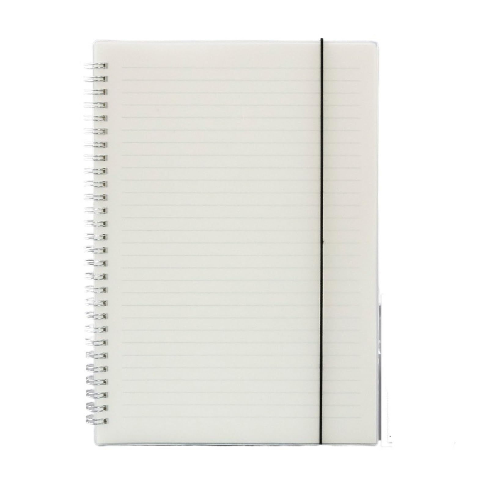 Cuaderno Espiral Cuaderno de notas con correa, libreta, cuaderno, agenda, cuadrícula, puntos, papel blanco transparente, tamaño A4/B5/A5/A6(Horizontal line,A4 21.2x29cm)