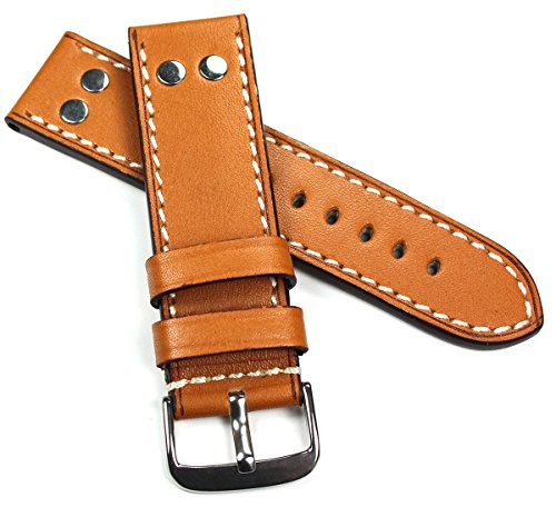 Rio s1931 Allemagne fabriqué à la main : bracelet montre style militaire rétro tan 24 mm