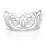Anderson’s Sasha Tiara, 3' silver rhinestone full‑crown for Prom Queen, pageants, weddings, quinceañeras, birthdays, Sweet 16, homecoming, school dances, costumes, parties, and events