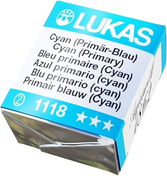 Lukas 1862 Aquarell Artists Watercolor Pans, Blue Half Pan - Vibrant Professional Grade Watercolor Paint - Easy-to-Wet, Intense Color, Long-lasting - Ideal for Professional Watercolorists