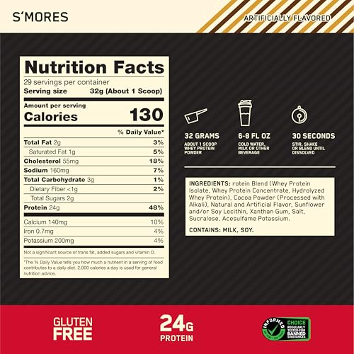 image for Optimum Nutrition New Flavor Gold Standard 100% Whey Protein Powder, S