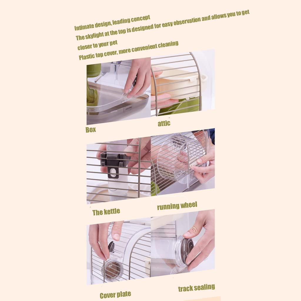 PAASHE Jaula de hámster, Jaula de Transporte de hámster portátil Transparente, jaulas de hámster, Jaula de hámster, casa, Jaula de Animales, Nido de hámster, hábitat de Lujo