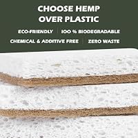 Isshah Plant-Based Kitchen Sponges - FSC Certified and PETA Approved, Natural, Eco-Friendly, Biodegradable Sisal Hemp Sponges for Dishes, Cleaning Sponge for Kitchen, Bathroom, Household - 12 Count — image 3
