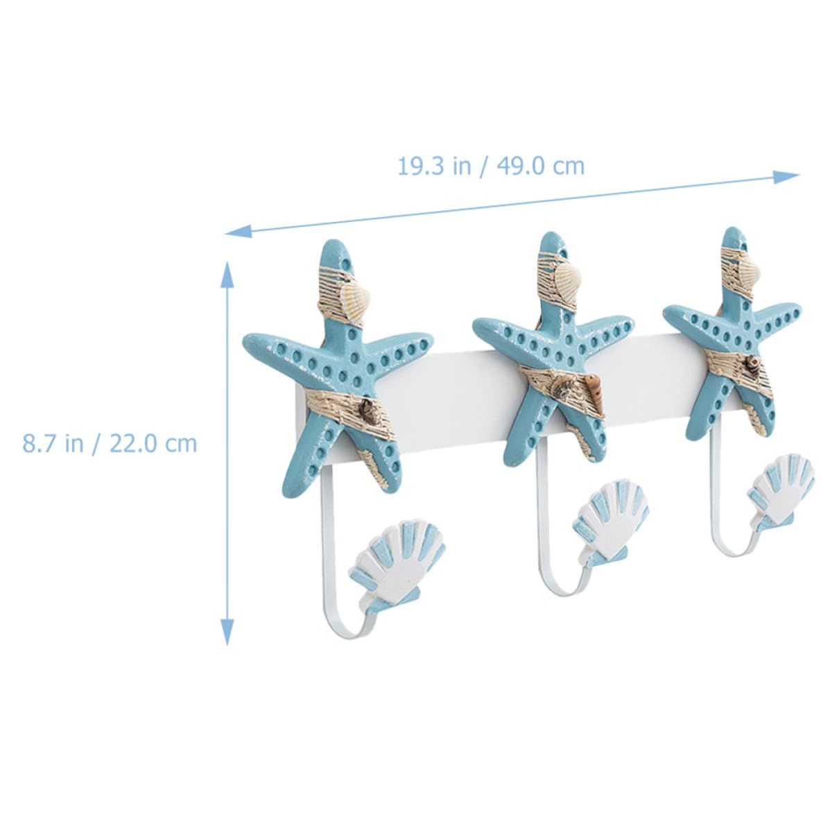 Perchero Práctico para Embellecer el Hogar y Pasillos Gancho Estilo Mediterráneo de Pared Colgante con Diseño de Figura Marina, Material Mdf y Hierro