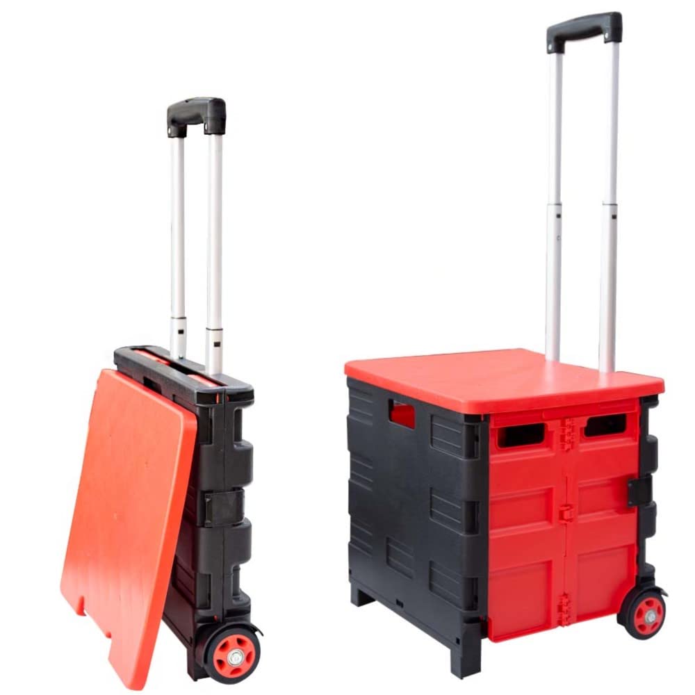 Buy 25kg Folding Shopping Trolley Storage Boot Cart Box Collapsible