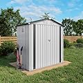 Vigo huseeo 6x3.6FT Storage Shed, Outdoor Galvanized Steel Garden Shed with Lockable Door & Window, Waterproof Metal Tool Storage for Garden, Backyard, Patio, Lawn