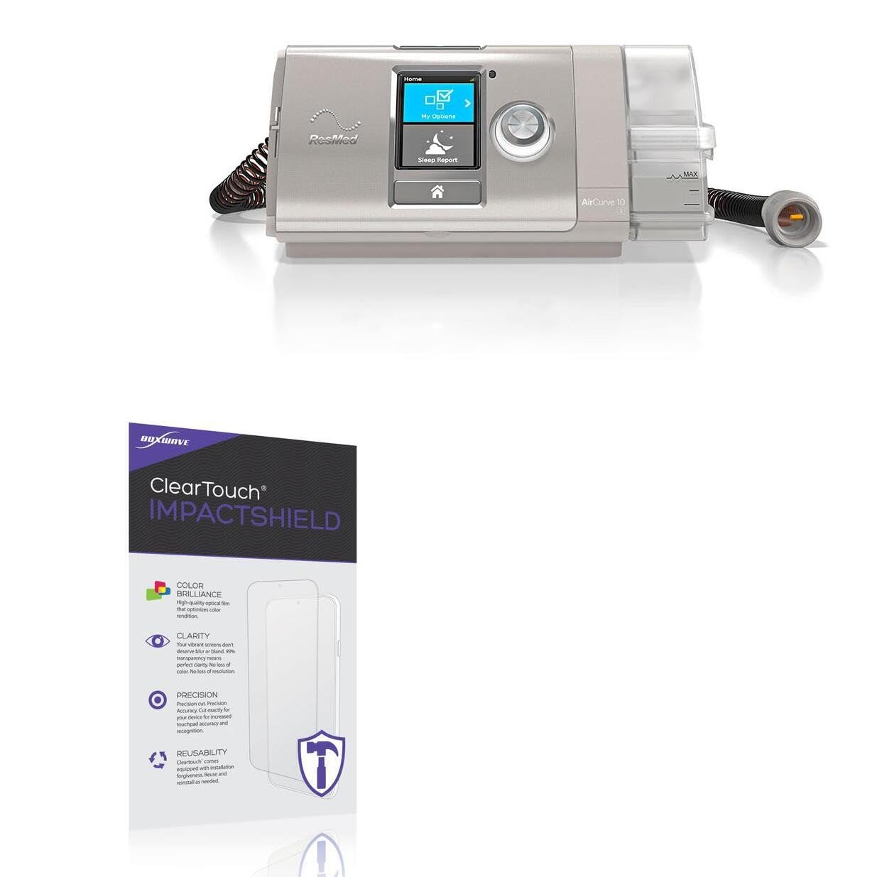 BoxWave Screen Protector Compatible With ResMed AirCurve BiPAP 10 VAuto - ClearTouch ImpactShield (2-Pack), Impenetrable Screen Protector Flexible Film