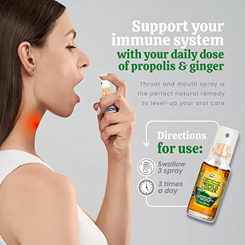Beelife Propolis Throat Spray – Soothing Honey & Ginger Propolis Spray - Natural Immune Support & Sore Throat Relief - Bee Propolis Extract – Antioxidants, Rich In Flavonoids & Artepillin , No Sugar, Gluten-Free - 3-Pack, 90Ml #TOP2