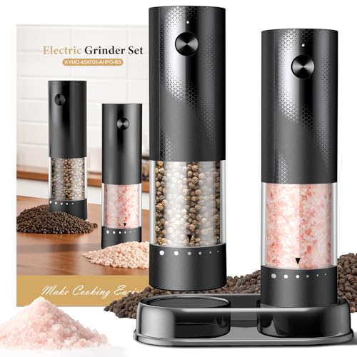 Electric Salt and Pepper Grinder Set - Rechargeable Automatic Sal...