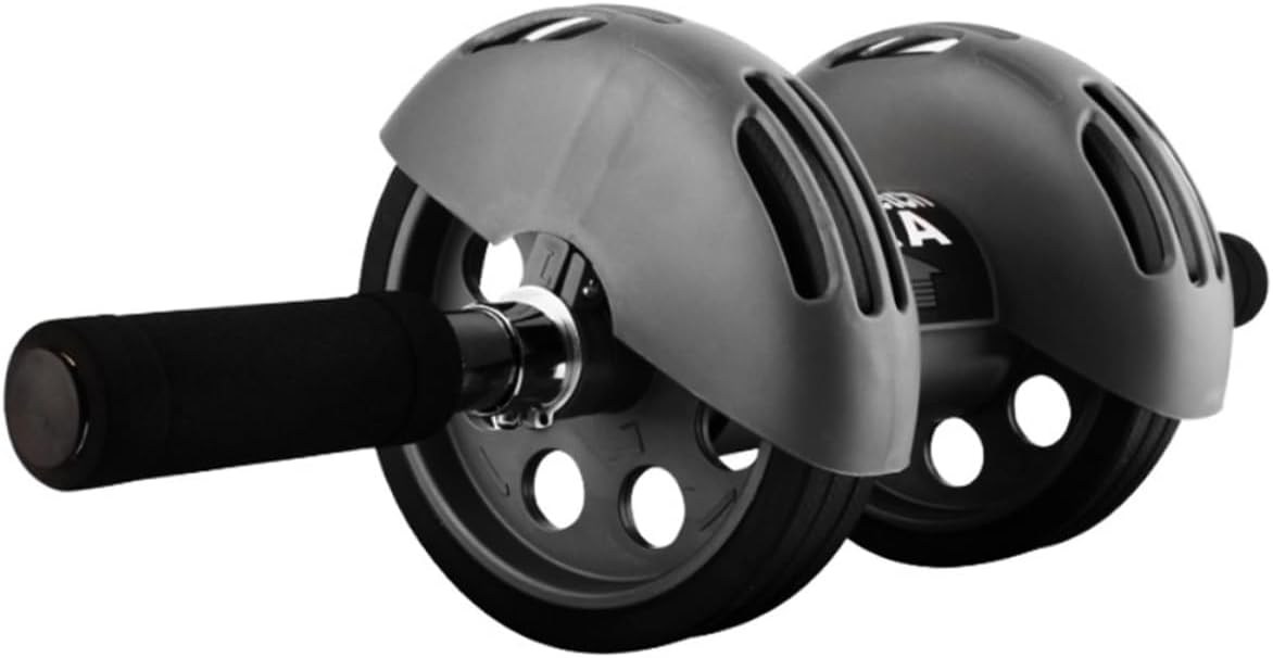 Automatic Rebound Ab Roller Wheel with Dual Wheels and Blue Kneeling Pad Core Workout Trainer for Abs Arms Back Strengthening Low Noise Design for Home Gym Fitness