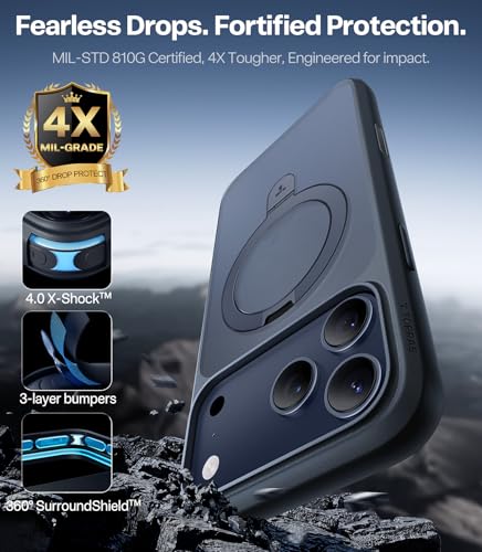 Image of TORRAS for iPhone 17 Pro Case Magnetic Stand, 4X Military Drop Protection