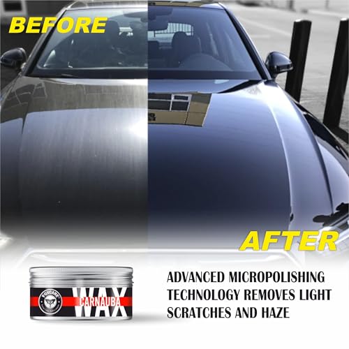 Image of Foxcare Carnauba Hard Wax for Cars & Bikes | 180g Paste Wax | Brazilian Grade 1 Carnauba | UV Protection | Scratch & Swirl Remover | 6 Month High Gloss Paint Protection