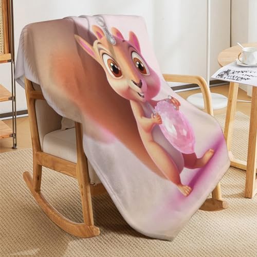 Couvre-lit écureuil en flannel douce 130x150cm pour maison et camping