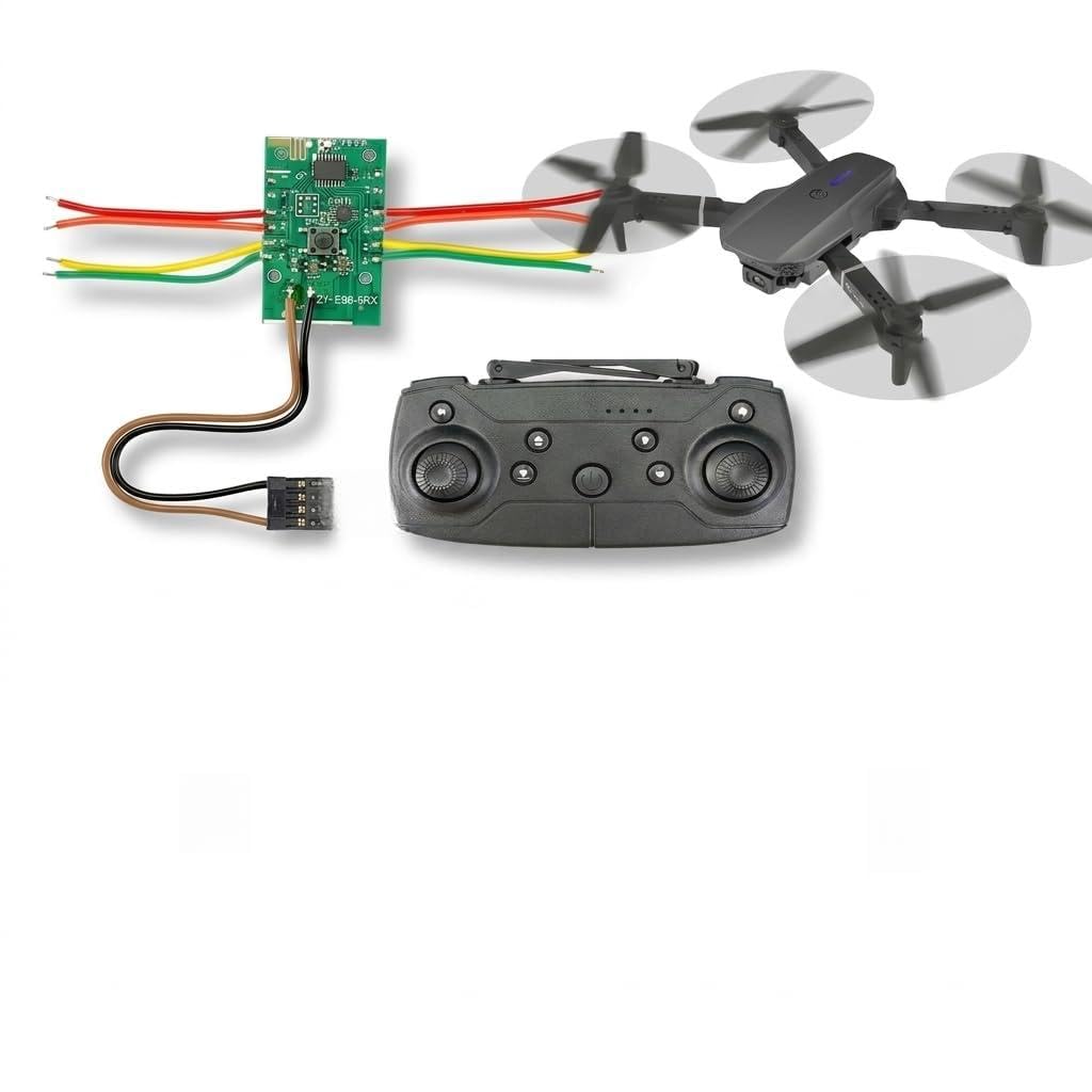 E88 Drone Receiver & Transmitter RC Set for DIY Drone | Receiver Module, Remote Control Included, DIY Compatible, 2.4GHz RC System, Plug-in Connector-picture-13
