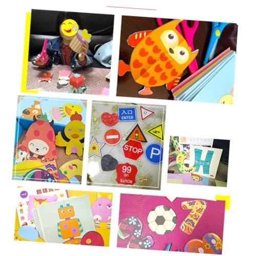 LOPUNER 向け手作り切り絵 幼稚園用クラフト用品 手と想像力を育むカラフルな紙工作 親子で楽しむ協調性促進アイテム
