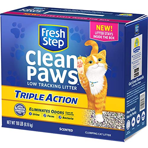 Fresh Step Clean Paws Triple Action Scented Litter, Clumping Cat Litter, 18 Pounds