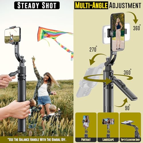 Image of WeCool AI-Powered Auto Face Tracking Selfie Stick with Quadripod,Extendable Upto 64 inch,Detachable Mobile Holder,Compatible with GoPro,Camera and with iPhones