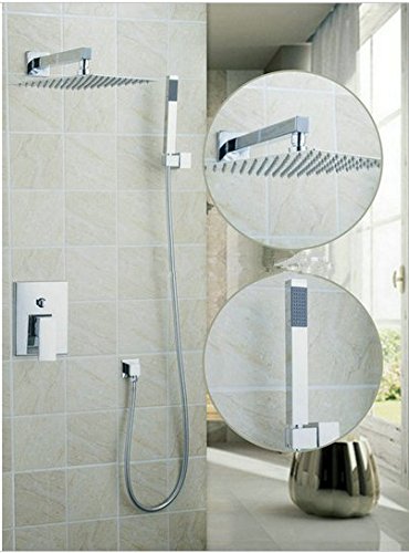 Mitigeur de douche Gowe en laiton massif et pommeau carré haute finition