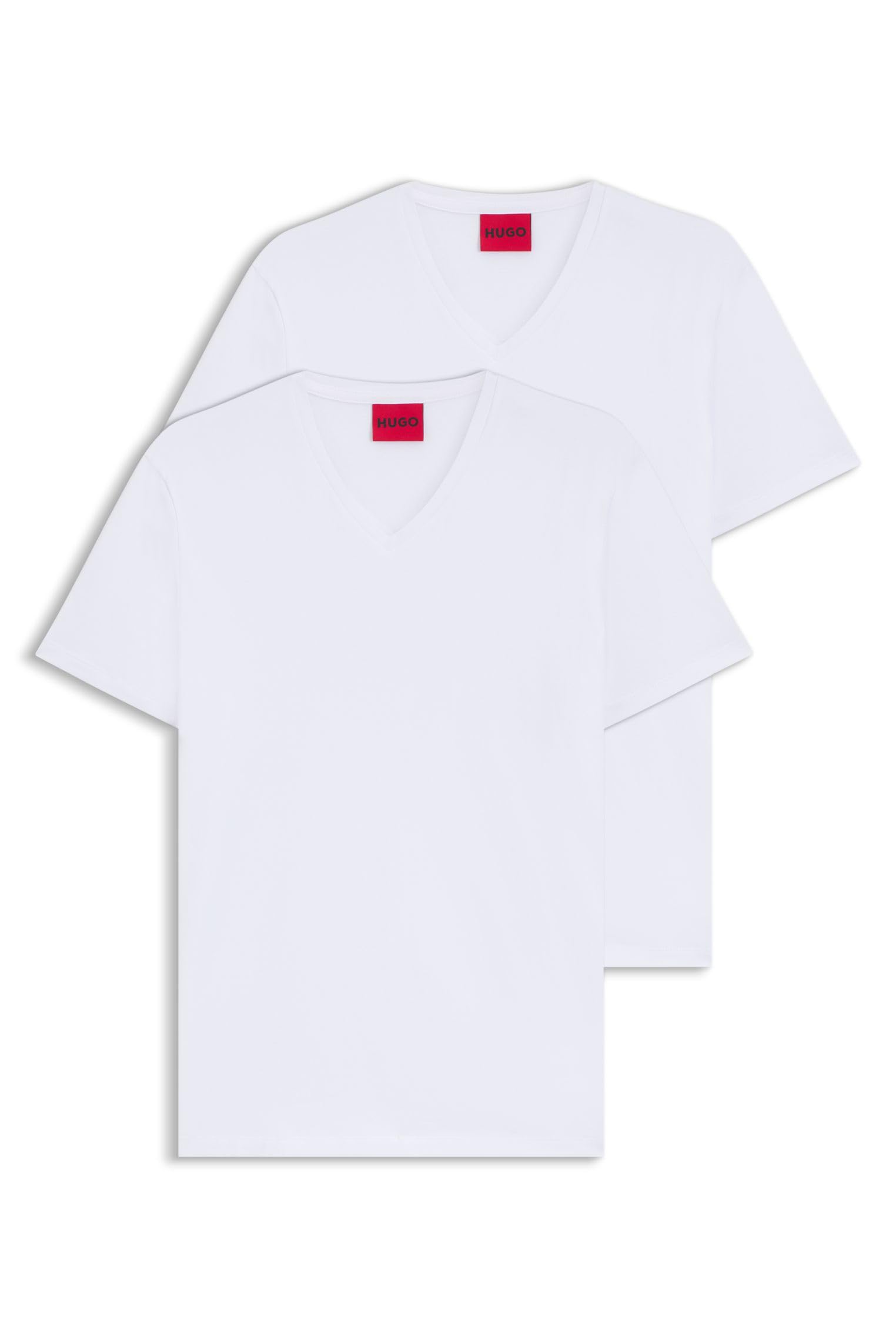 Hugo Men's Short Sleeve V Neck T Shirt - White - XL