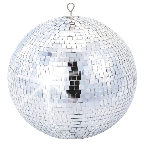 BeamZ MB30 - Bola de discoteca de espejos de 30 cm de diámetro para colgar del techo, espejos de cristal de 10 x 10 milímetros, interior de PVC ignífugo, ideal para decorar fiestas, discotecas, etc.