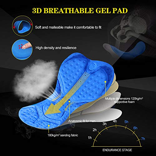 MEETWEE Herren Radlerhose Lange Fahrradhose, Kompression Radhose Leggings Radsport Hose für Männer Elastische Atmungsaktive 3D Schwamm Sitzpolster