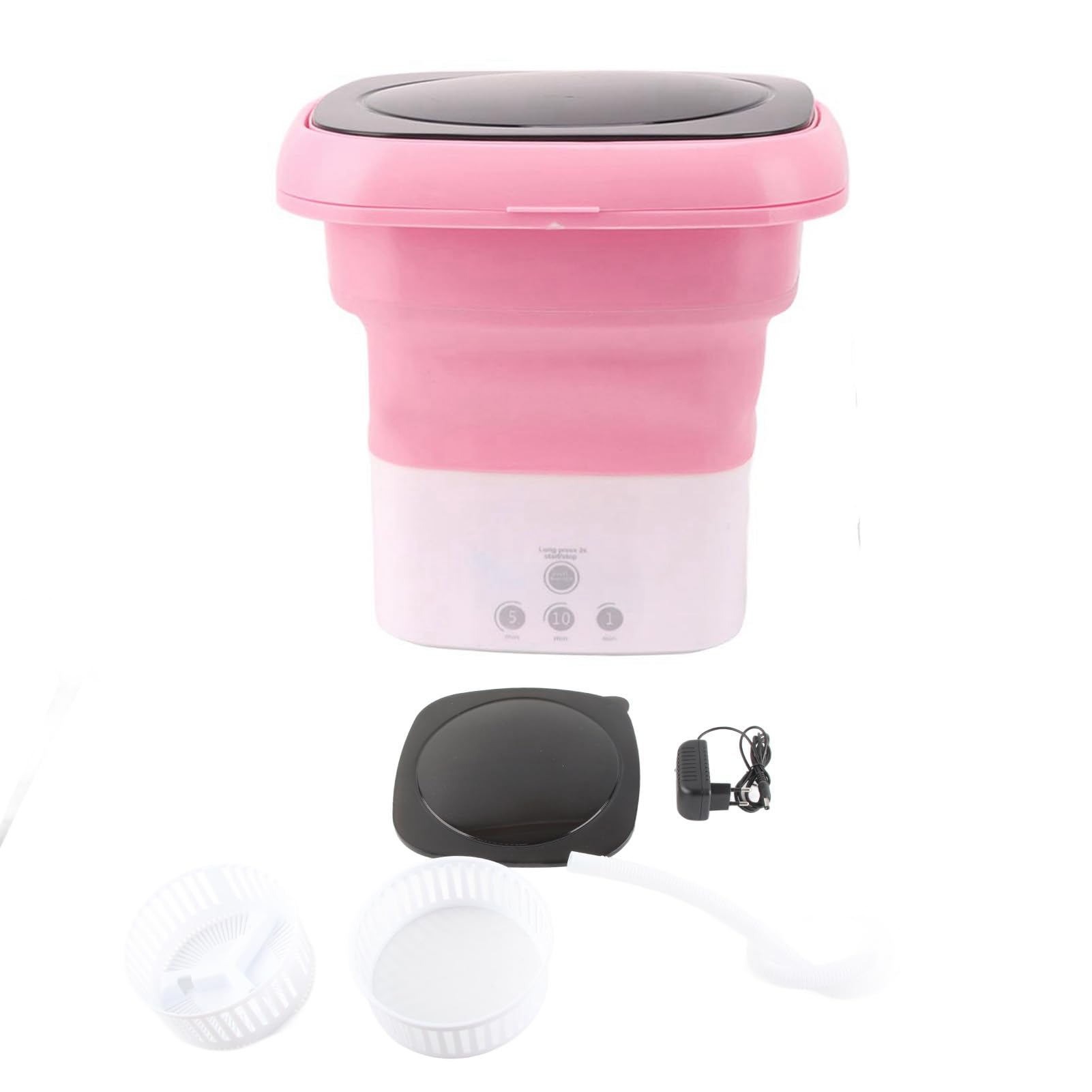 Draagbare opvouwbare mini-wasmachine met hogesnelheidsmotor voor reizen in de camper en wasmiddel in appartement (EU-stekker