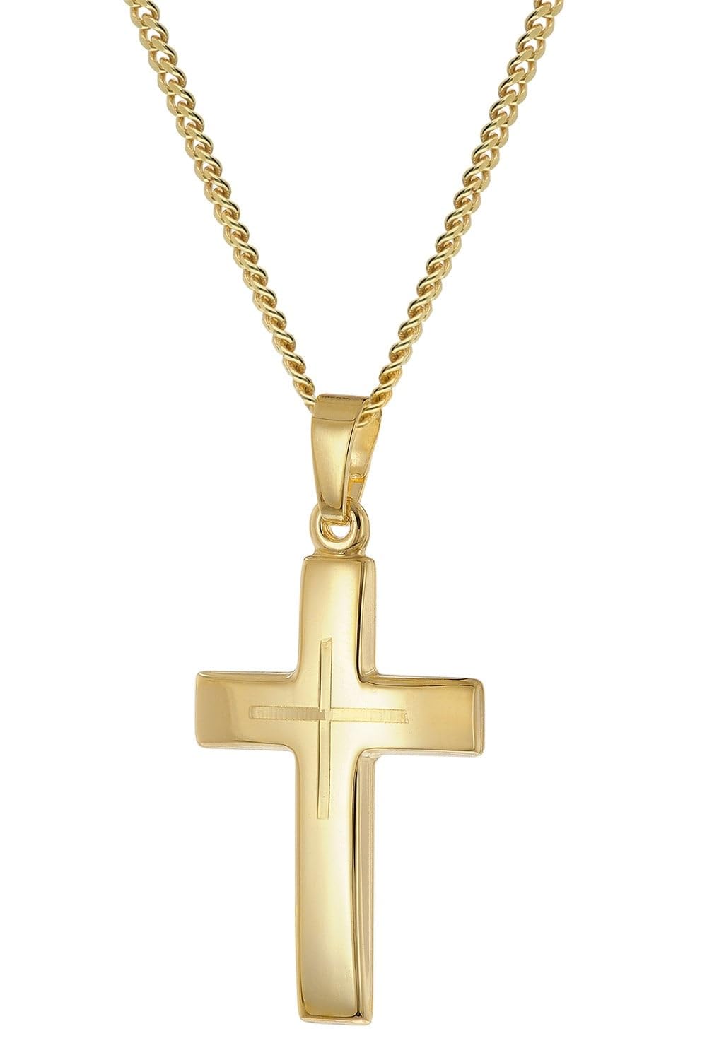 trendor Kreuz-Anhänger Gold 333 (8K) mit vergoldeter Silberkette 21158