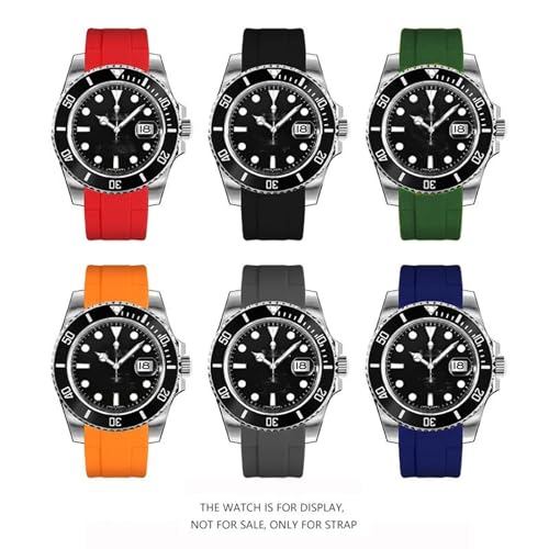 Image of Watch Bands for Moonswatch Watch,Curved No Gap Quick Release Silicone Bands Compatible with Omega X Swatch 20mm Premium Silicone Rubber Replacement Band Strap Men Women